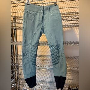 Stylish Women's Riding Pants - Green and Black